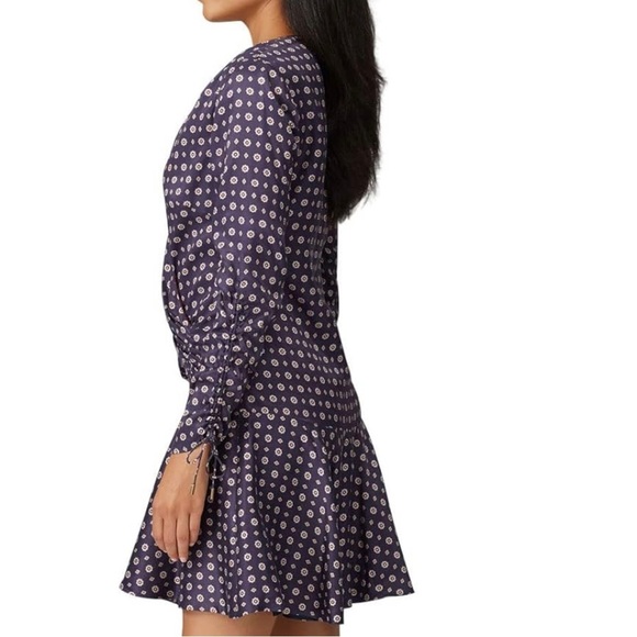 JONATHAN SIMKHAI ~ Scarf Print Ruffle Dress ~ Faux Wrap ~ Classic Print ~Size 22 - Picture 6 of 8